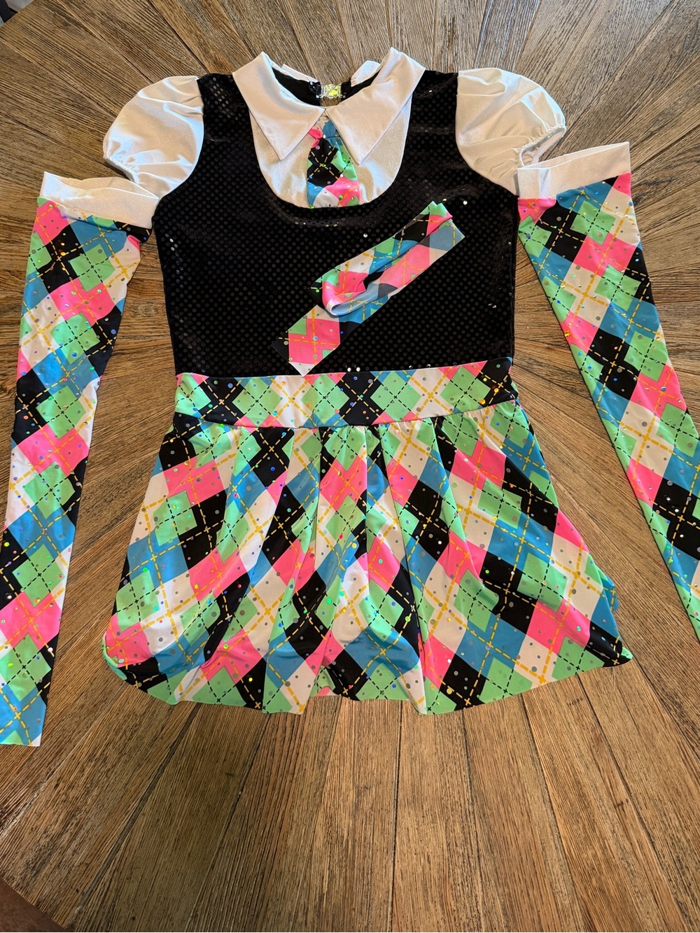 Argyle school girl dance costume Medium adult jazzercise 1980’s FAME style